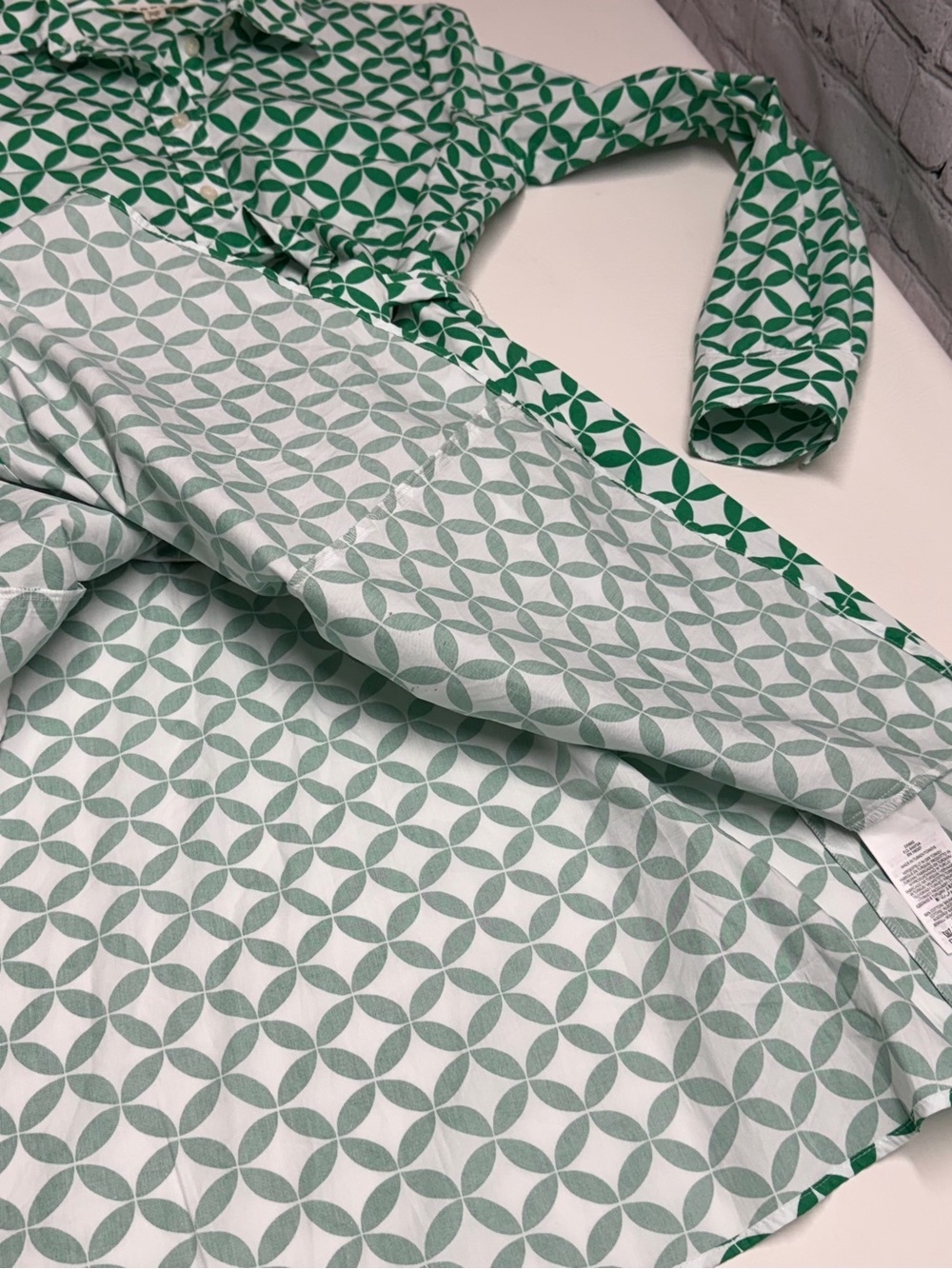 Boden Green Geometric  Shirt Dress size 8R - Picture 10 of 14